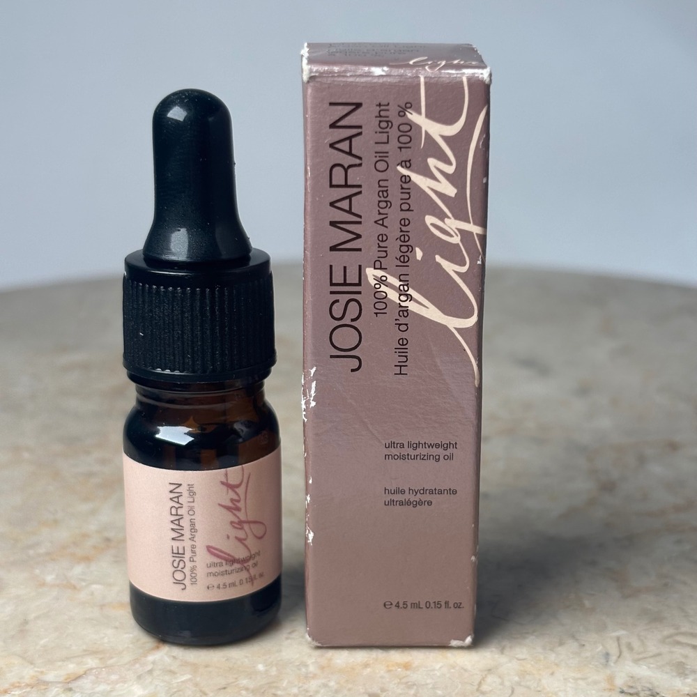 Josie Maran 100%‎ Pure Argan Oil Light 4.5mL Mini Moisturizing Face Oil New 0.15